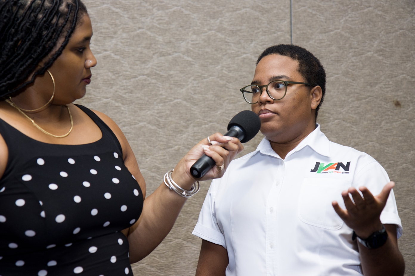 Picture of (Left-Right) Carla Moore, UN Women Consultant and Shannique Bowden, Executive Director, Jamaica Youth Advocacy Network (JYAN)