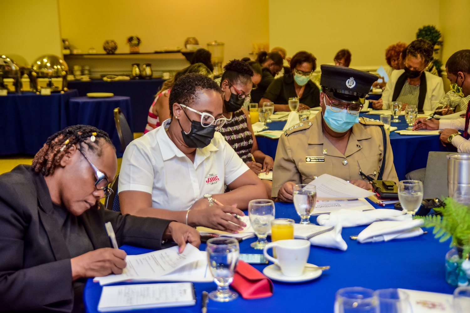 EU UN Spotlight Initiative Workshop - Ann-Marie Bishop, Principal Director, Law Offices of Bishop Law & Associates (Left) and Deputy Supt Jacqueline Dillon, Coordinator for the Jamaica Constabulary Force Domestic Violence Intervention Centres (right)