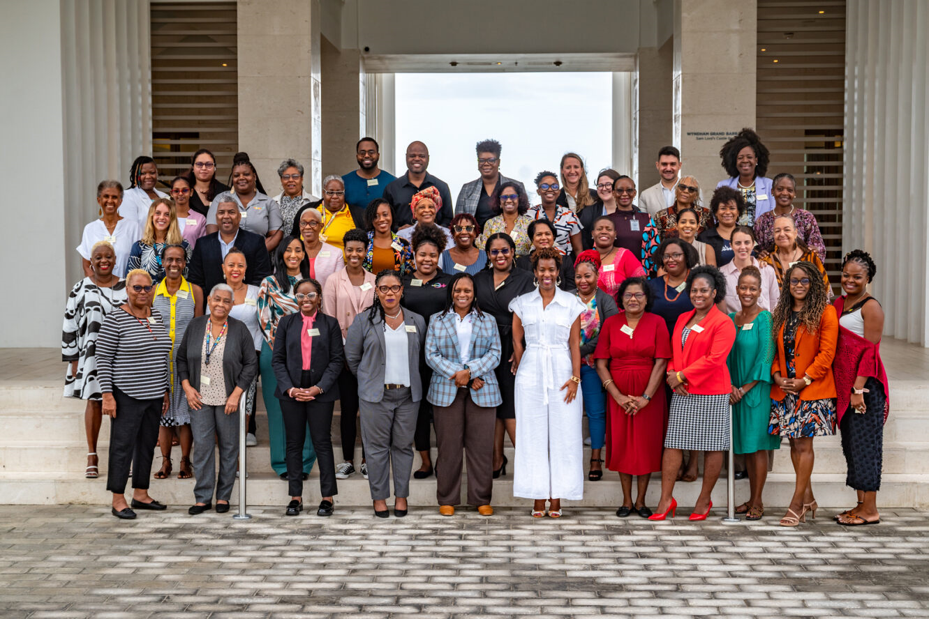 Picture of Tonni Brodber, Representative, UN Women Multi-Country Office (MCO) (Centre front), joined by CSO participants that attended the Exchange. Photo Compliments Lisle Warner