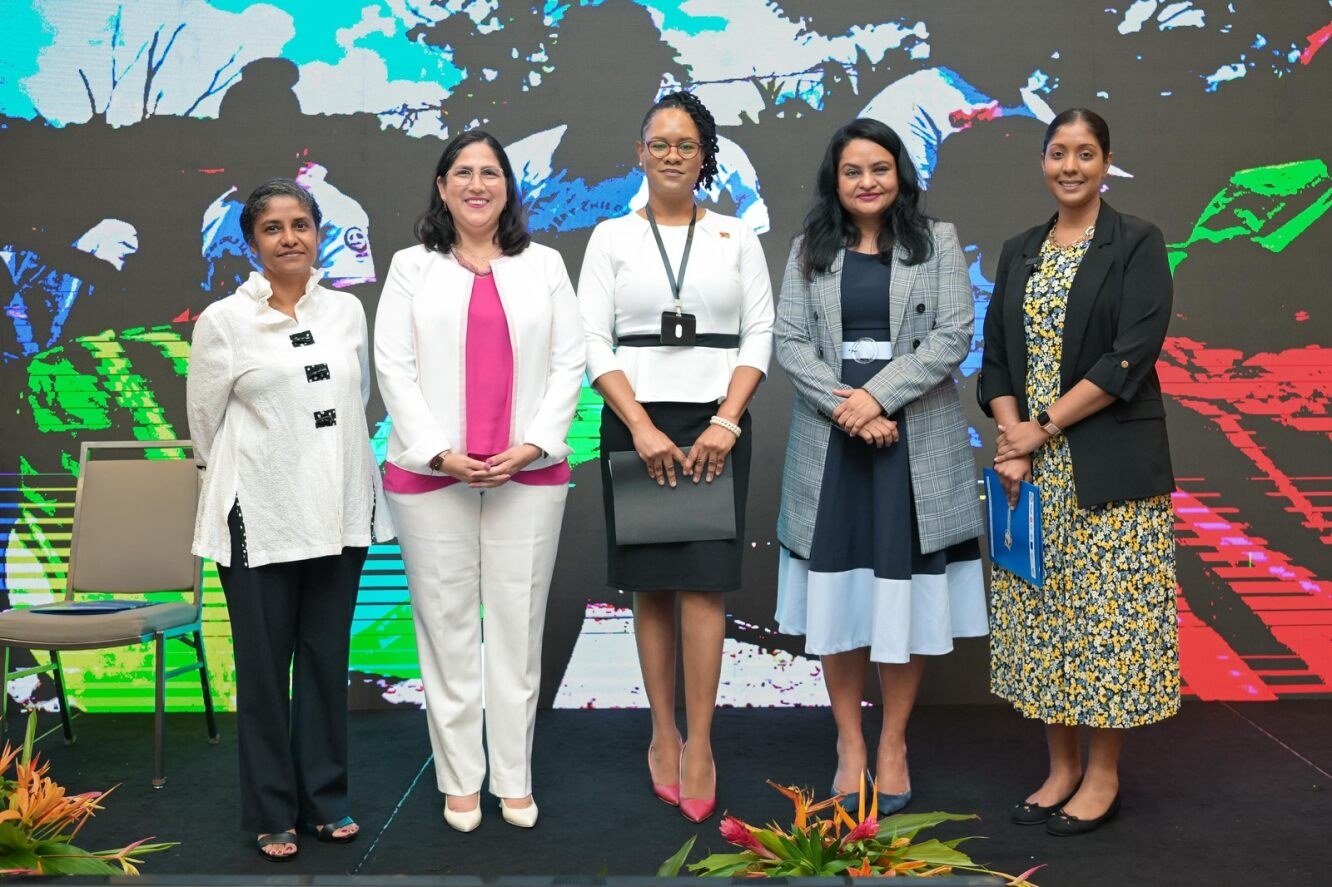 Picture of Honourable Dr. Vindhya Persaud- Minister of Human Services and Social Security, Guyana presenting on Day 1 of the Ministerial Forum