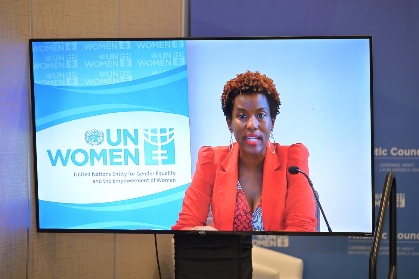 Picture of UN Women MCO Caribbean Representative Tonni Brodber delivers virtual remarks