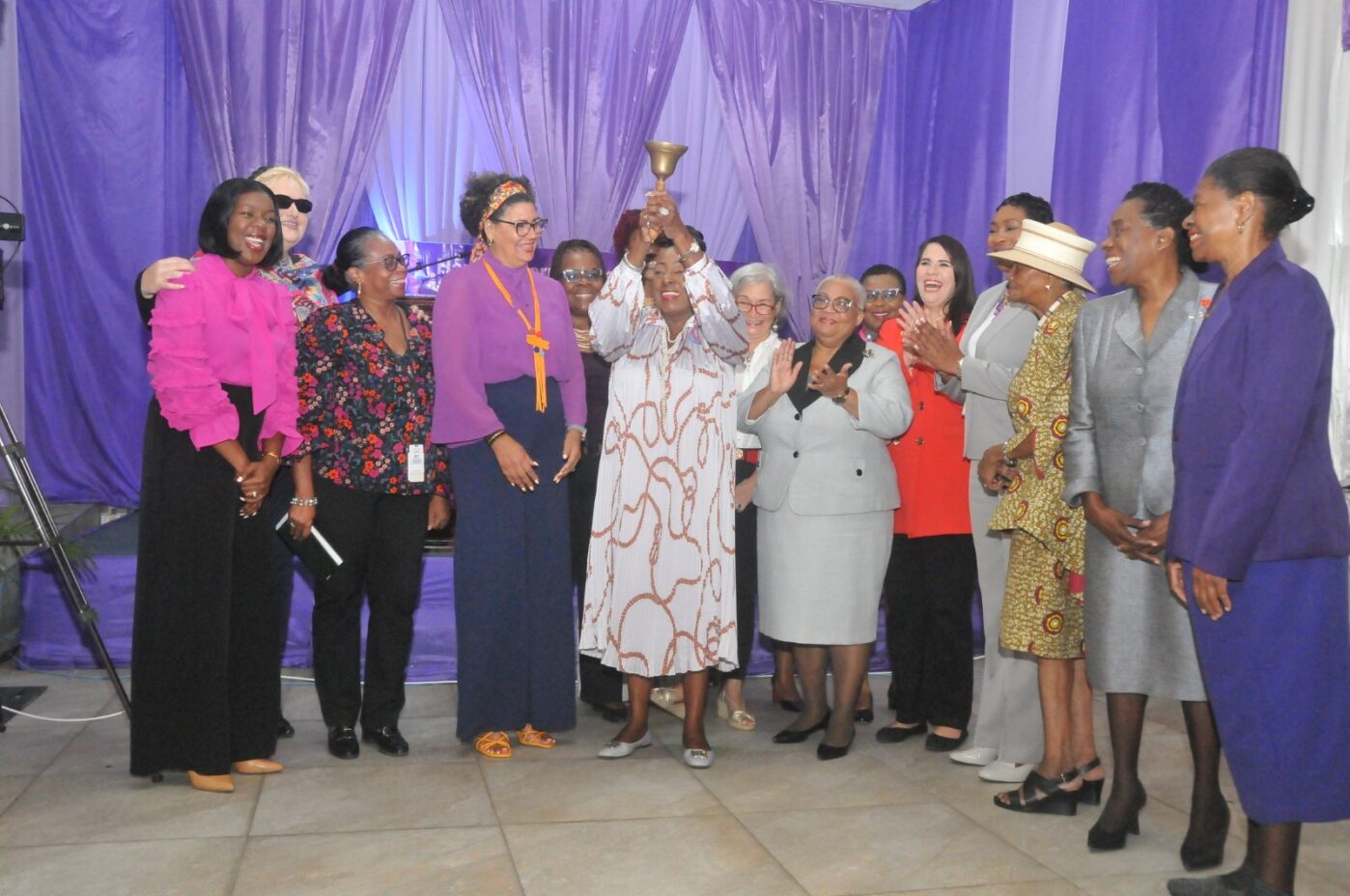 Minister Olivia Grange Rings the Bell at the Jamaica stock exchange