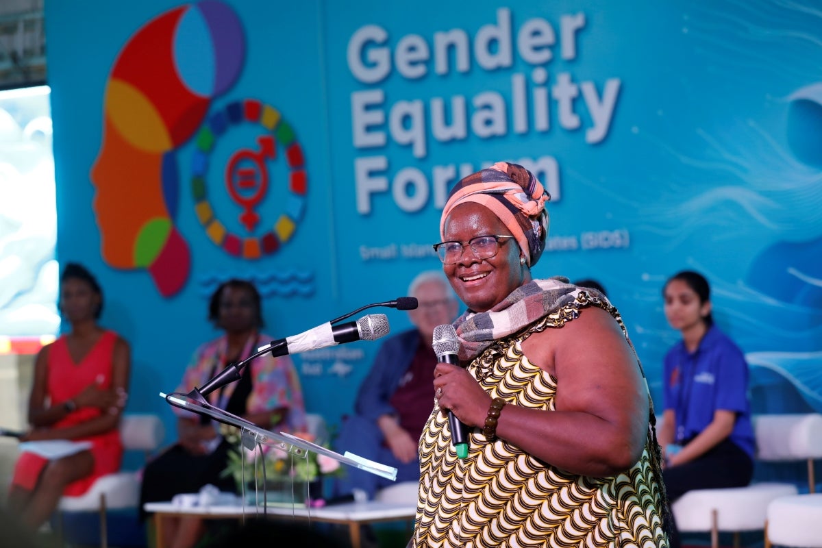 DED Nyaradzayi Gumbonzvanda speaking aT the GEF