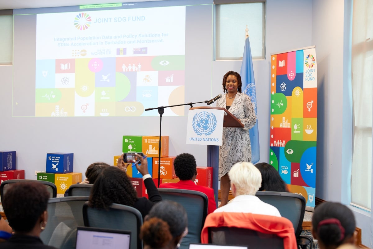 UN Women Deputy Rep Isiuwa Iyahen making a point during her presentation