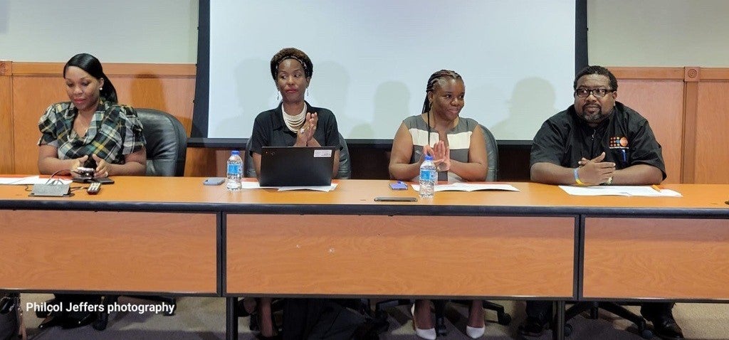 Panellists at the meeting