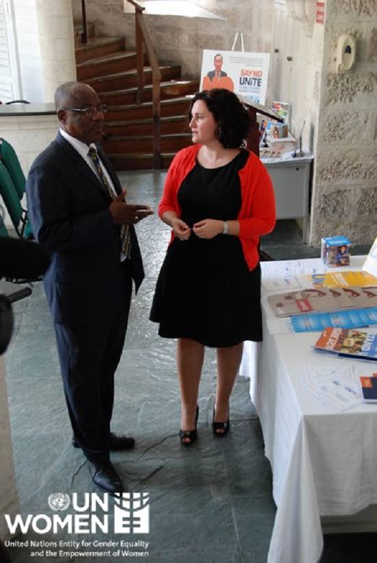 His Honour the Speaker of the Barbados Parliament Michael Carrington and UN Women MCO - Caribbean Representative, Christine Arab