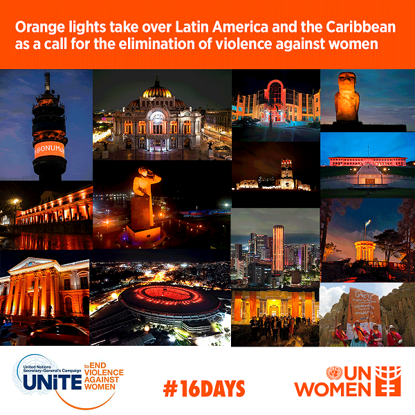 Orange lights take over Latin America and the Caribbean