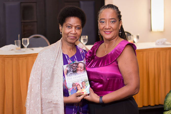 Author and entrepreneur Tamika Williams with UN Women Executive Director Phumzile Mlambo-Ngcuka on 1 November. Photo: UN Women/Jean-Pierre Kavanaugh