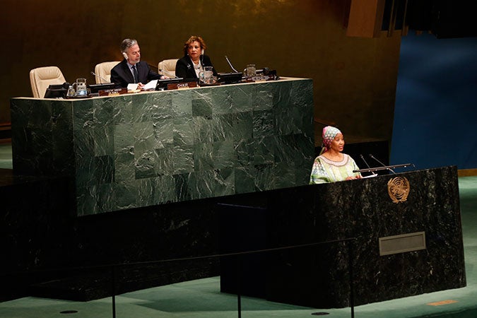 UN Women Executive Director Phumzile Mlambo-Ngcuka speaks at the opening of the 60th session of the Commission on the Status of Women. Photo: UN Women/Ryan Brown