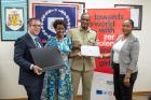 Florian Luetticken -EU Team Leader for Human Development, Governance and Security,   Ms. Tonni Brodber, Representative – UN Women Multi-Country Office - Caribbean Mr. Erwin Boyce - COMMISSIONER OF Police (ag.) Inspector Christine Husbands - Family Unit Coordinator, Barbados Police Service