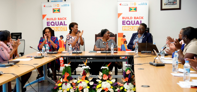 UN Women Representatives and Minister for Gender Affairs in Grenada
