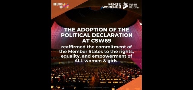 CSW69 Adoption of Political Declaration